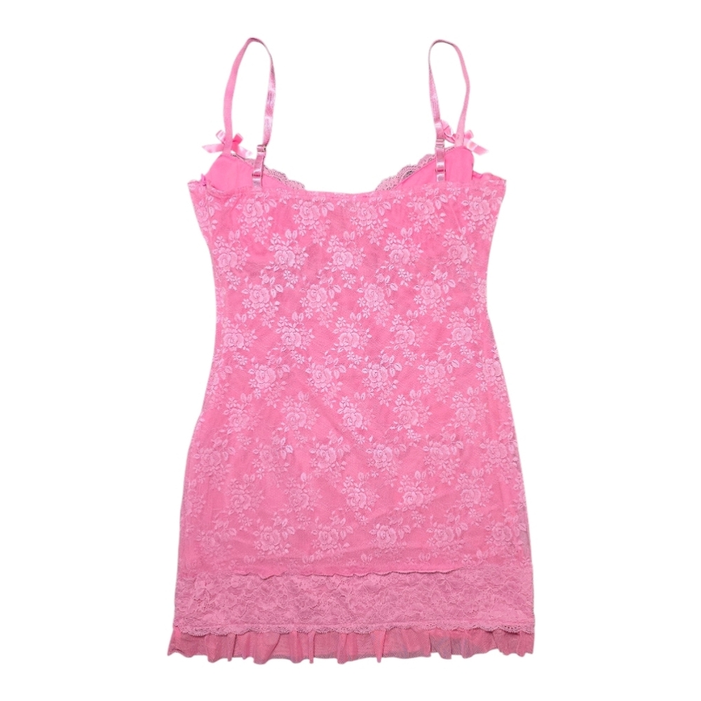 SOLD Outcast Pink Lace Mini Dress Large - Picture 4 of 9